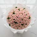 Bouquet di 99 Rose Mondial Rosa in confezione bianca
